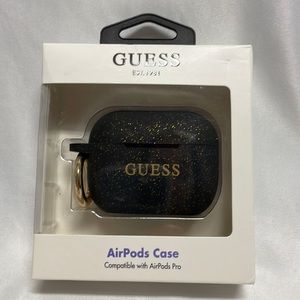 Guess Black and Gold Glitter Air Pods Pro Case